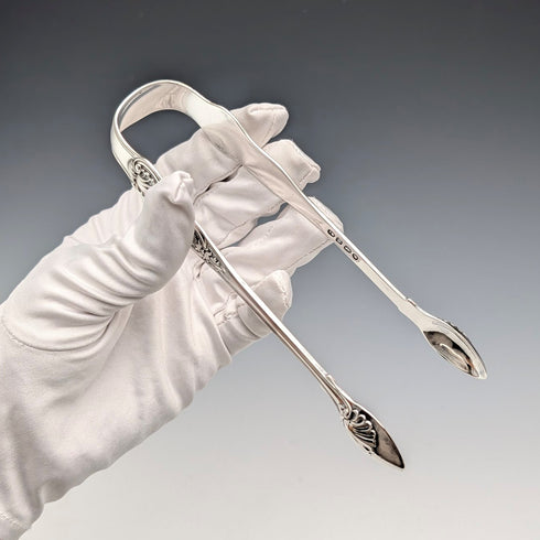 1827 British Antique Sterling Silver Sugar Tongs 64g WC